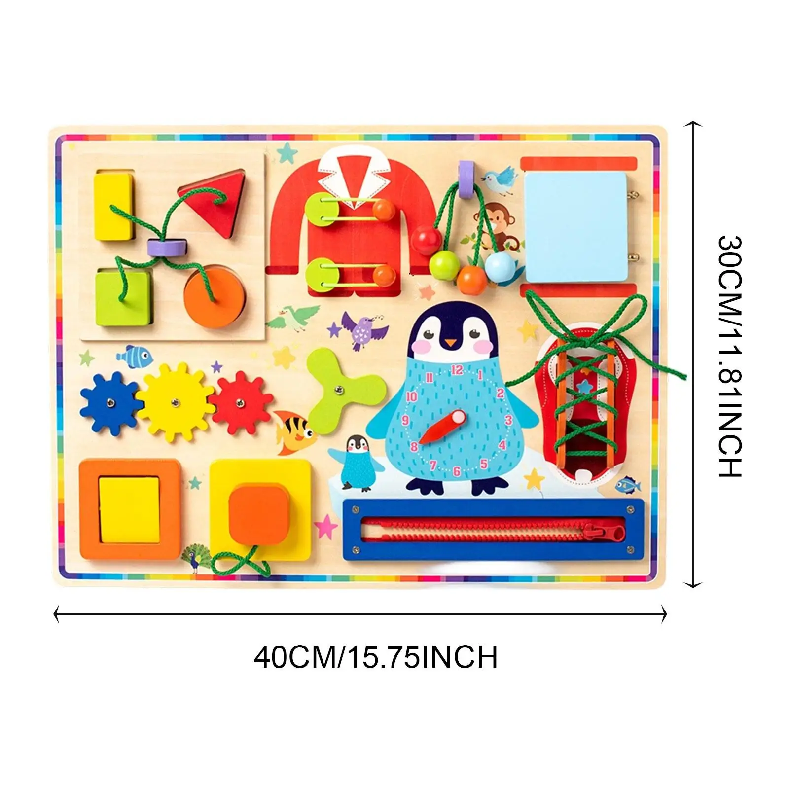 Children Busy Board Fine Motor Development Toy Travel Activity Life Skills Early Learning Toys for Classroom Preschool Kids