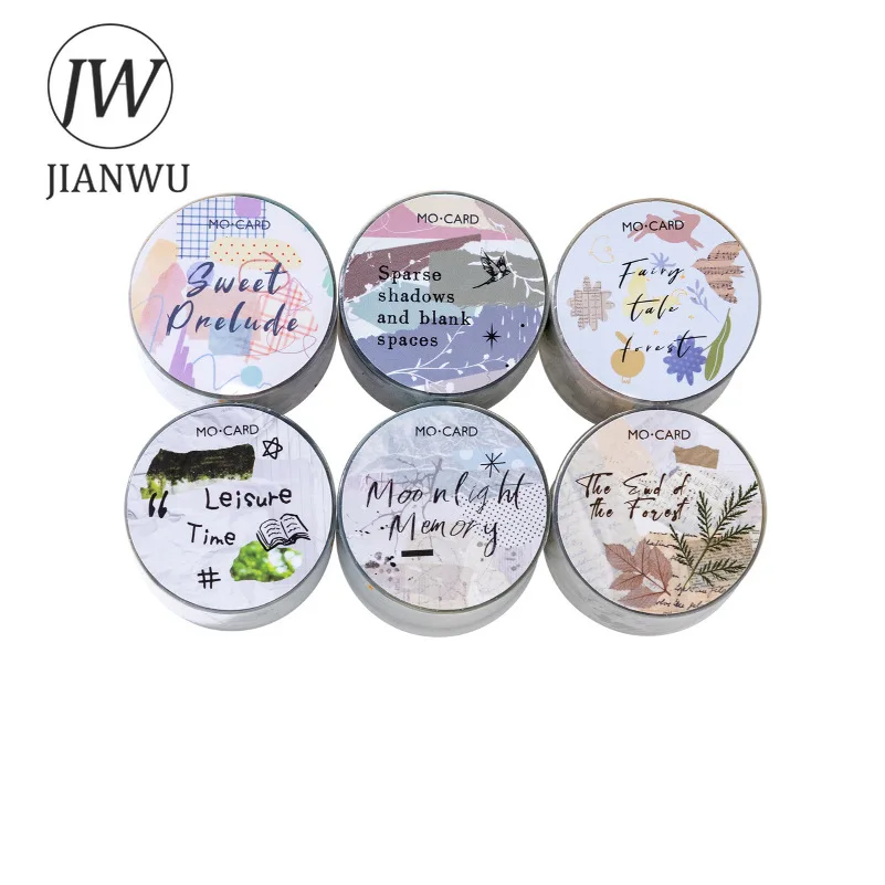 JIANWU 콜라주 언어 시리즈 빈티지 식물 스머지 풍경 소재 콜라주 PET 테이프 창의적인 DIY 저널 문구