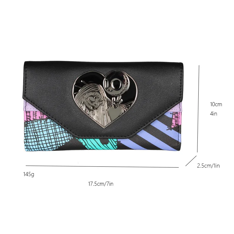 Disney the Nightmare before Christmas Printed Trifold Wallet Fashion Personalized Card Holder Coin Purse ID Window