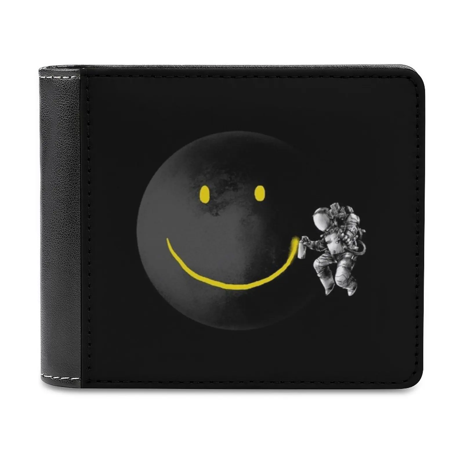 

Кожаный кошелек Make A Smile, мужской бумажник, персонализированный кошелек «сделай сам», подарок на день матери, уличное искусство, сюрреалистизм, абстрактный