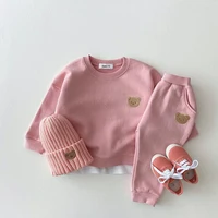 Mode enfant en bas âge bébé garçons fille automne vêtements ensembles bébé fille vêtements ensemble enfants sport ours sweat pantalon 2 pièces costumes tenues 4