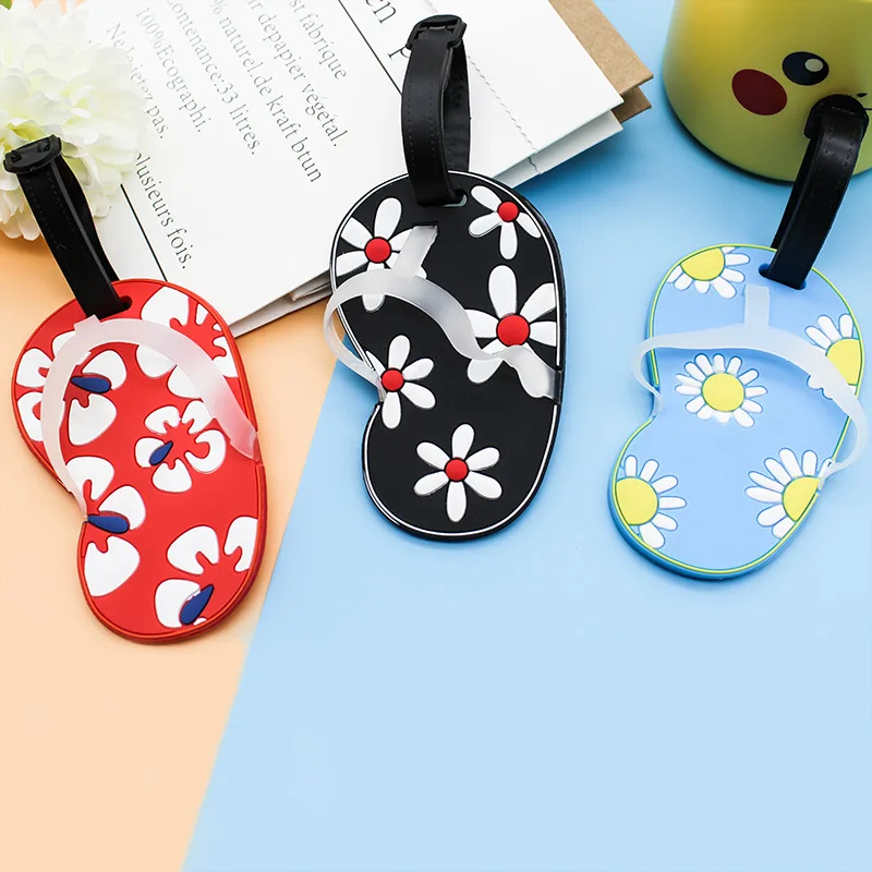 

3/1pcs Creative Cute Beach Shoes Luggage Tags Address ID Identifier Label Tag Address Holder Travel Accessories High Quality