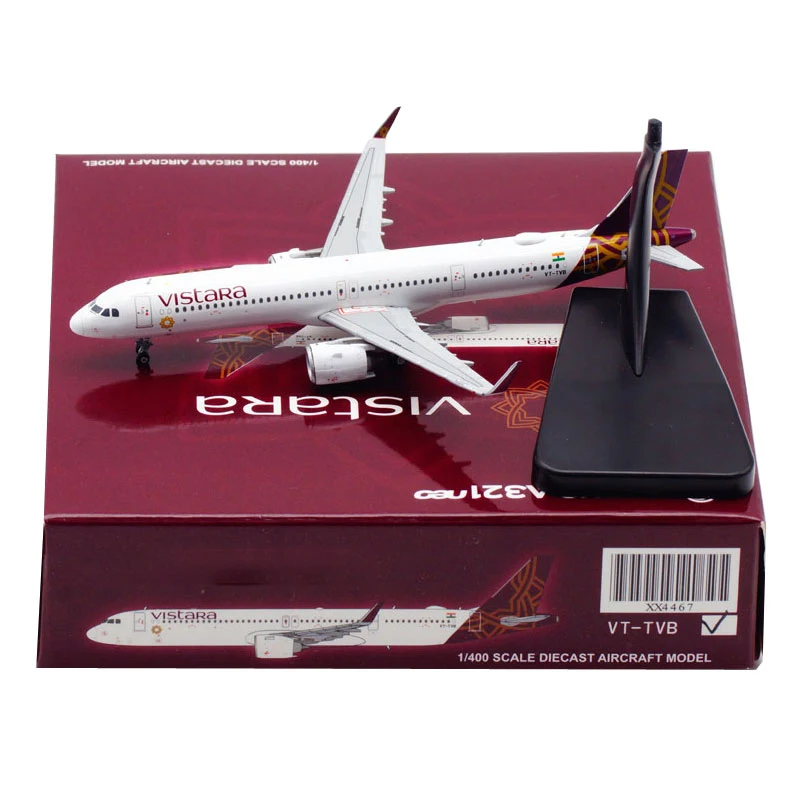 

1:400 Scale Model Diecast Alloy Metal A321 NEO VT-TVA VISTARA Air Aircraft Airplane With landing Gears Display Collection Toys