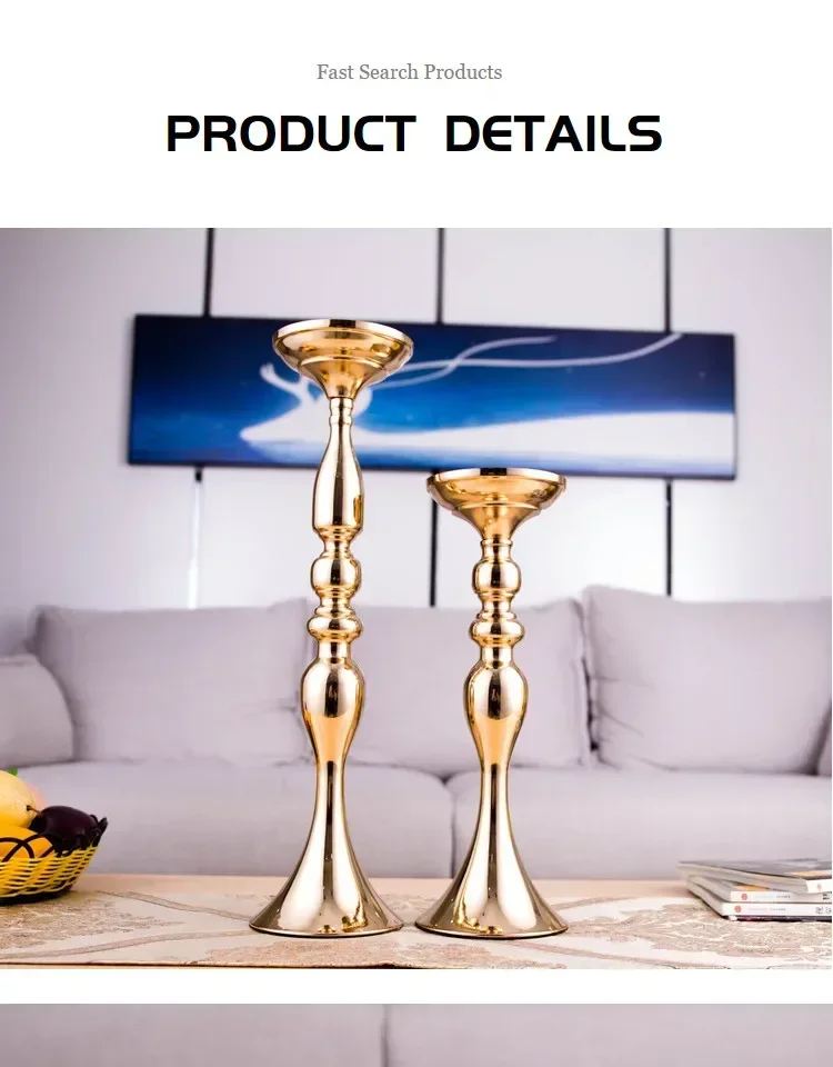 Description Picture 5 of itemCandle Holders Christmas Decorations Wedding Centerpieces Lantern  Gold Flower Vase Table Centerpiece  Flowe