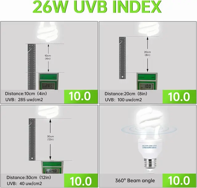 UVB 5.0 10.0 Reptile Heating Lamp 13W /26W UV Energy Saving Bulb Terrarium Basking Reptile Light Turtle Lizard Snake Lamps 4
