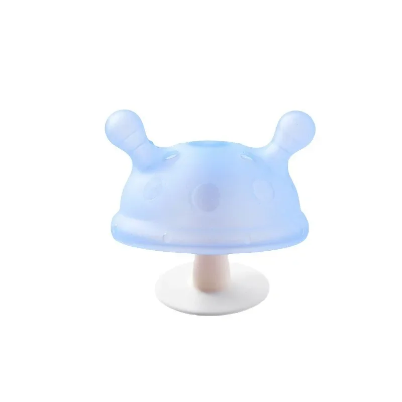 Baby Silicone Teethers Newborn Cartoon Small Mushroom Teething Toy Multifunction Chewable Teethers Infant Nursing Appease Nipple