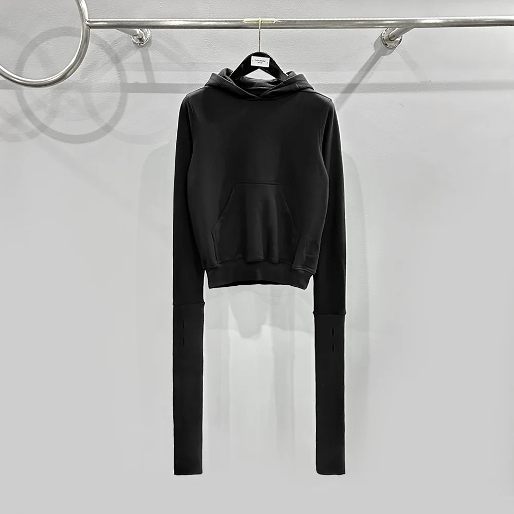 

Women's Hoodies Fashion Rick Sweatshirts for Women Black Solid Cotton Pullovers Streetwear Hooded Women's Clothing