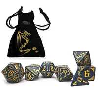 Bescon Giant Fire-Patterned DND Dice Set 1 Inch (25MM) , Oversized D&D Dice Set for Dungeons and Dragons Role Playing Games 2
