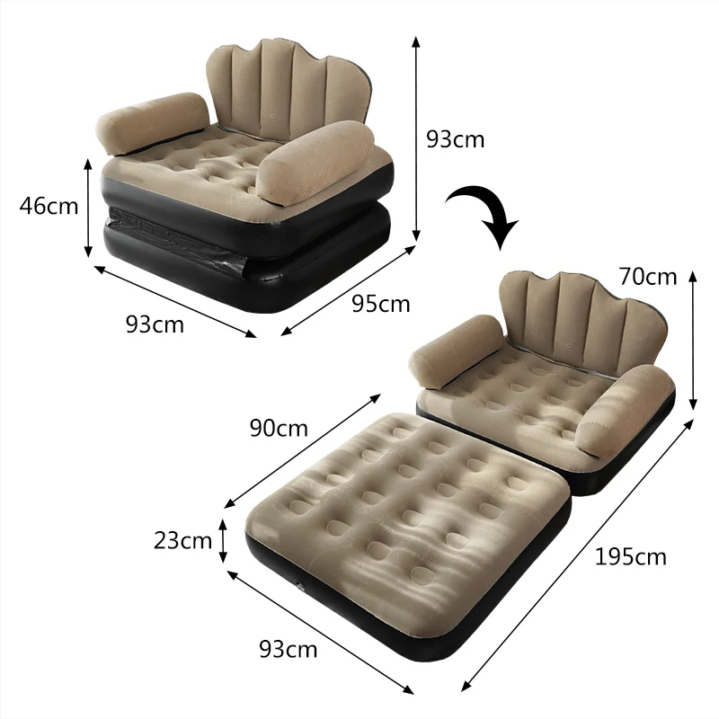 Outdoor Seat Inflatable Sofa Home Lazy Inflatable Sofa Bed Camping Mattress Foldable Air Mattress