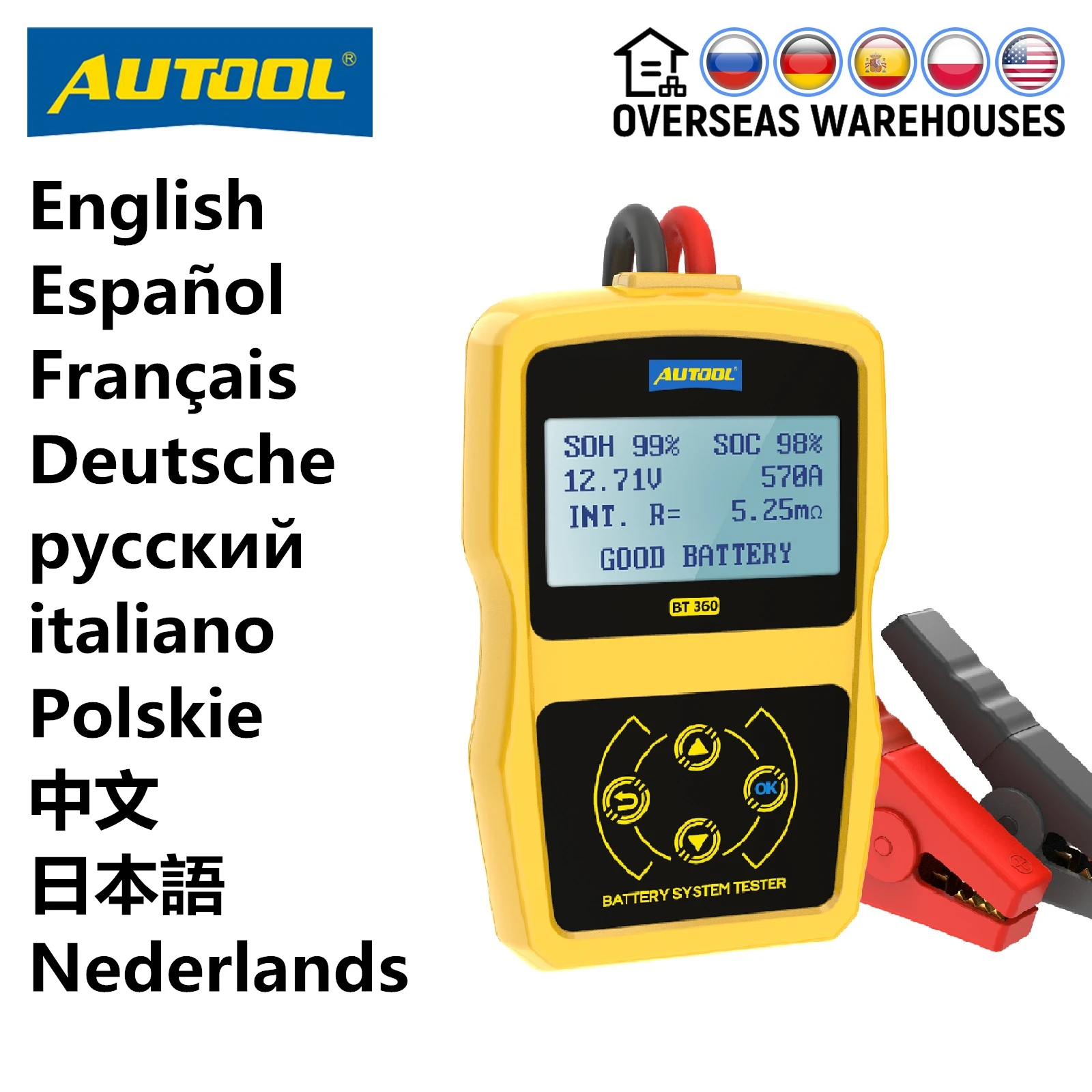 Autool Bt360 Car Battery Tester 12v Cca Agm Gel Voltmeter Auto