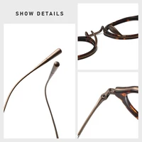 Marque japonaise réplication acétate titane lunettes cadre rétro luxe rond lunettes hommes femme irrégulière lunettes de mode 4