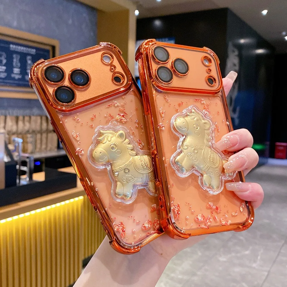 Luxurious Ultra-Thin Shock-Absorbing Silicone Phone Case with Creative Wealth Design