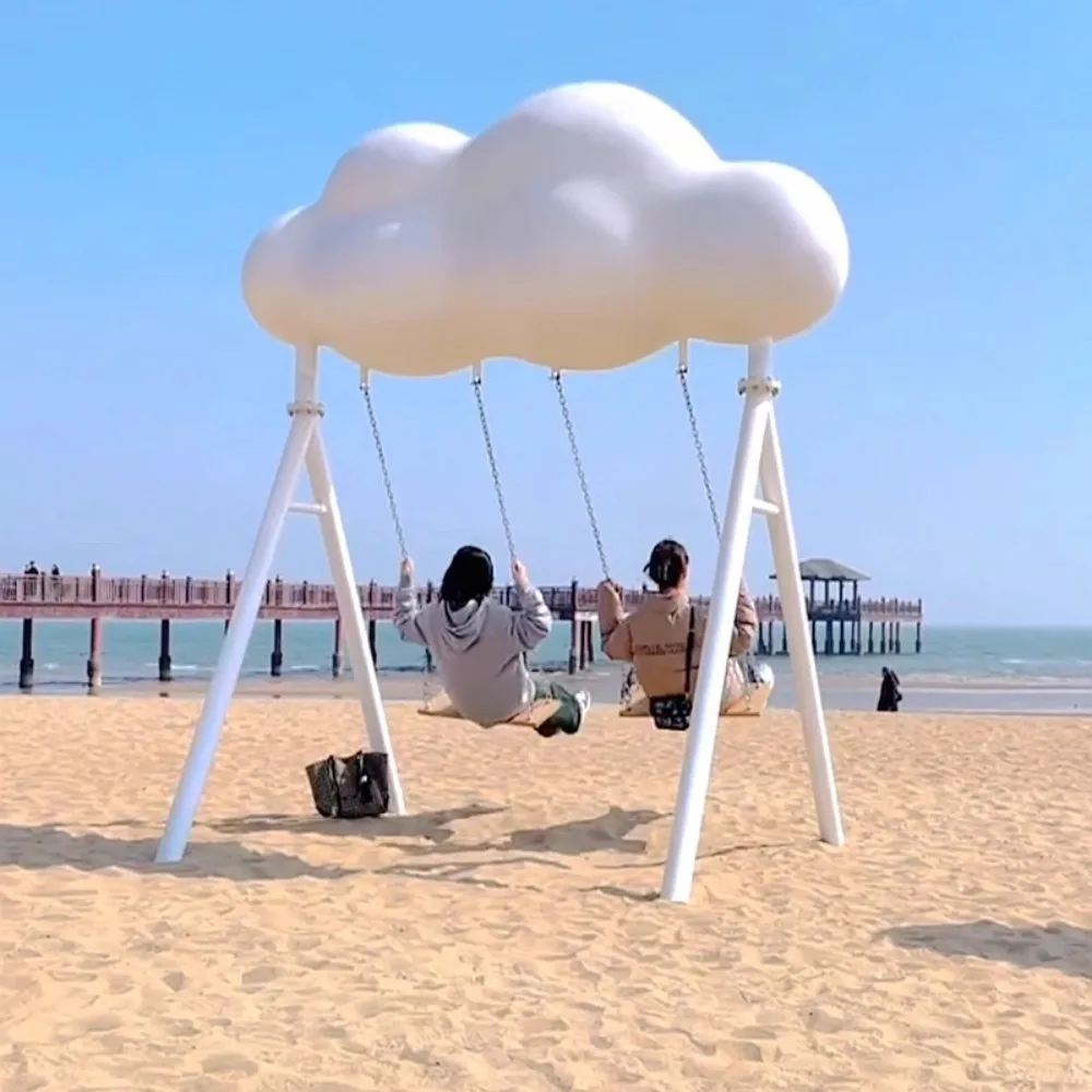 

Customized outdoor stainless steel cloud swing online celebrity punch camera scenic park unpowered amusement equipment factory