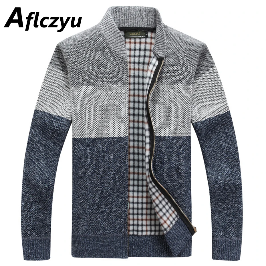 Knitted Jacket Men Fashion Patchwork Jacket Coat Autumn Winter Knitted Coat Male Warm Outerwear Color Block men s wig top hair replacement block full real hair covering the top of patch prosthetic hair wig male pieces for toupee