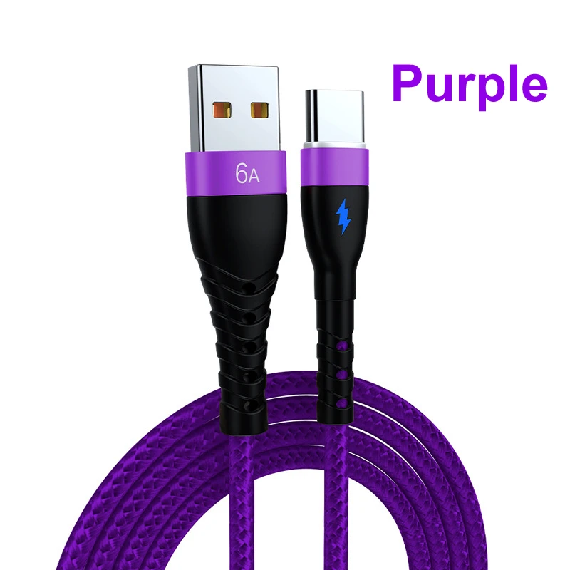 thumbnail image 1 of Cable USB tipo C Vumpach de 6 A y 66 W para Huawei P50/Honor, carga rápida, indicador LED, cable de datos para Xiaomi y Samsung., 1 of 5
