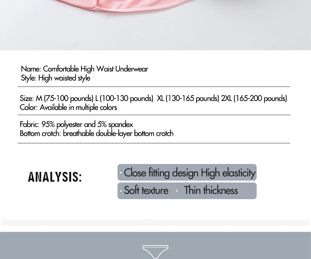 8pcs Women Panties Girl Plus Size Underwear High Waist Briefs Breathable Solid Color Soft Female Lingerie