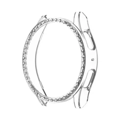 Sparkling Diamond Protective Case for 40mm & 44mm Smartwatches - Shiny Encrusted Cover Without Glass (Transparent)