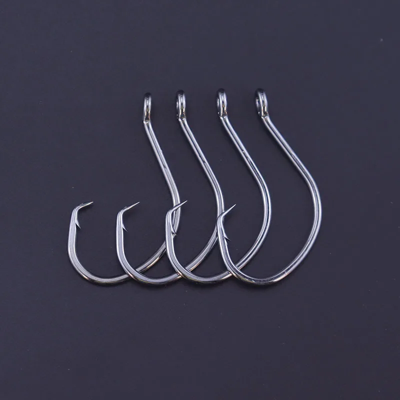 150pcs/lot 7384 2X Strong Offset Sport Circle Hooks High Carbon Steel Black  Octopus Saltwater Fishing