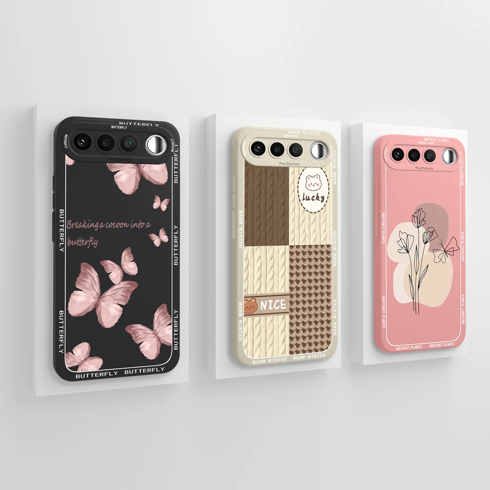 Aesthetic Floral Liquid Silicone Camera Protective Case - Soft & Smooth Cover