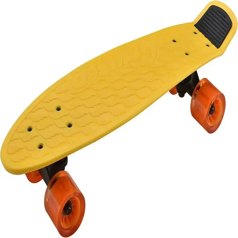 

Standard Skateboard Mini Cruiser - 6'' PP Deck Complete Double Kick Skate Board w/ 3.25" Aluminum Alloy Truck, ‎21.65 x 6.3 x