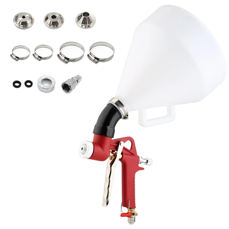 T02C-4/6/8Mm Nozzles Drywall Texture Painting, 1.58 Gallon (6L) Air Hopper With Elbow Hose For Walls Popcorn Ceilings