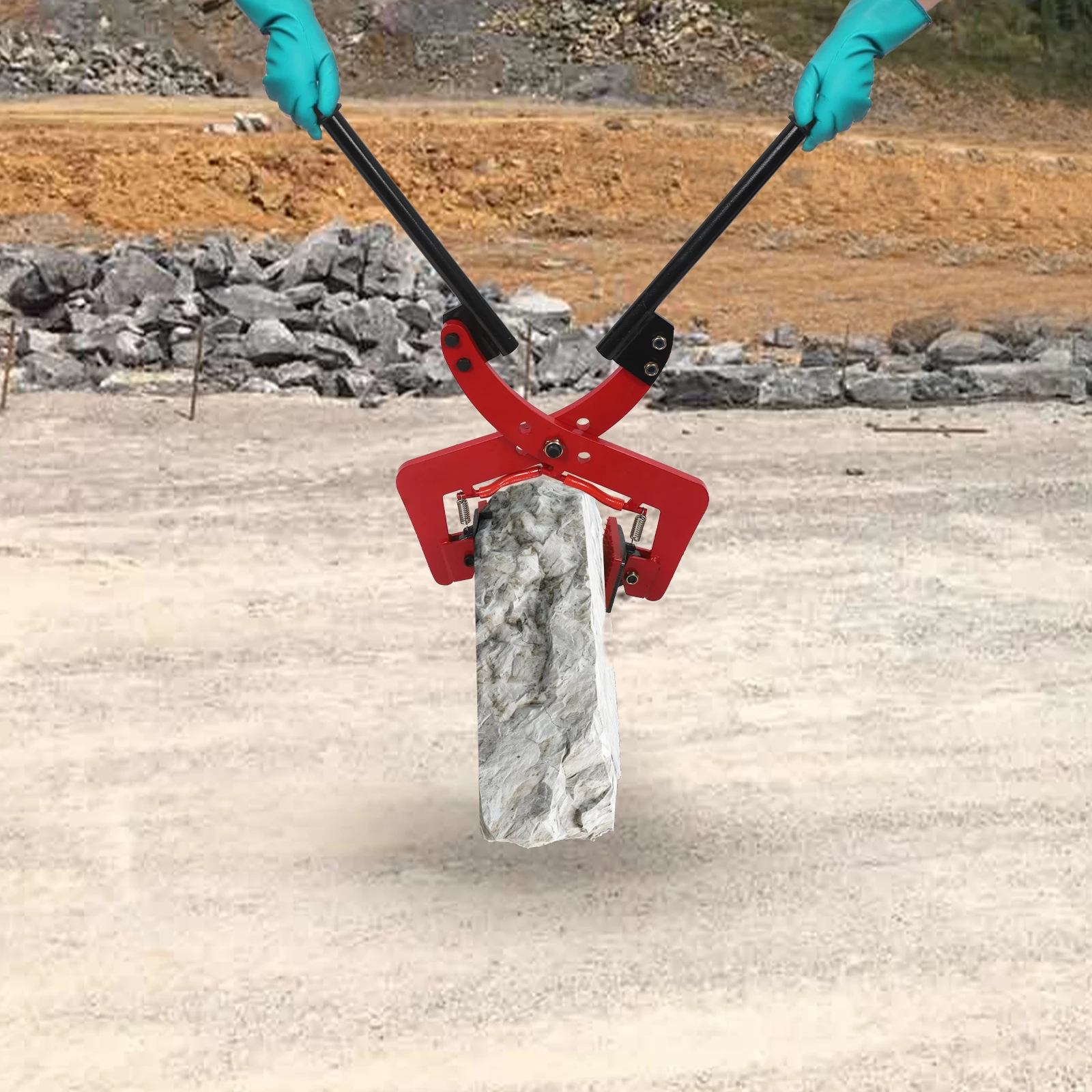 Hebeklemme, Plattenheber, Steinträgerwerkzeug, 280 kg, verstellbare Öffnung und 45,5 cm Doppelgriff-Greifer mit rutschfestem Griff – Detail 13