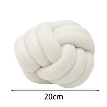 Knotted Ball Throw Pillow Ultra Soft The bed Decorative Hand-woven Round Lamb Plush Pillow Kids Sofa Living Room 6