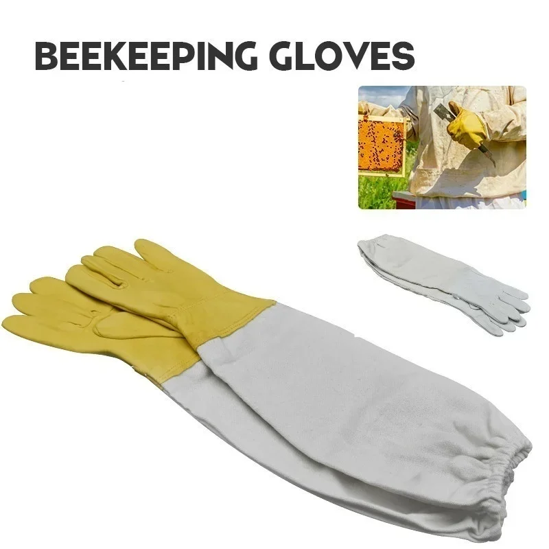 Beekeeper Protective Gloves Anti Bee Breathable Goatskin Beekeeping Protective Tools
