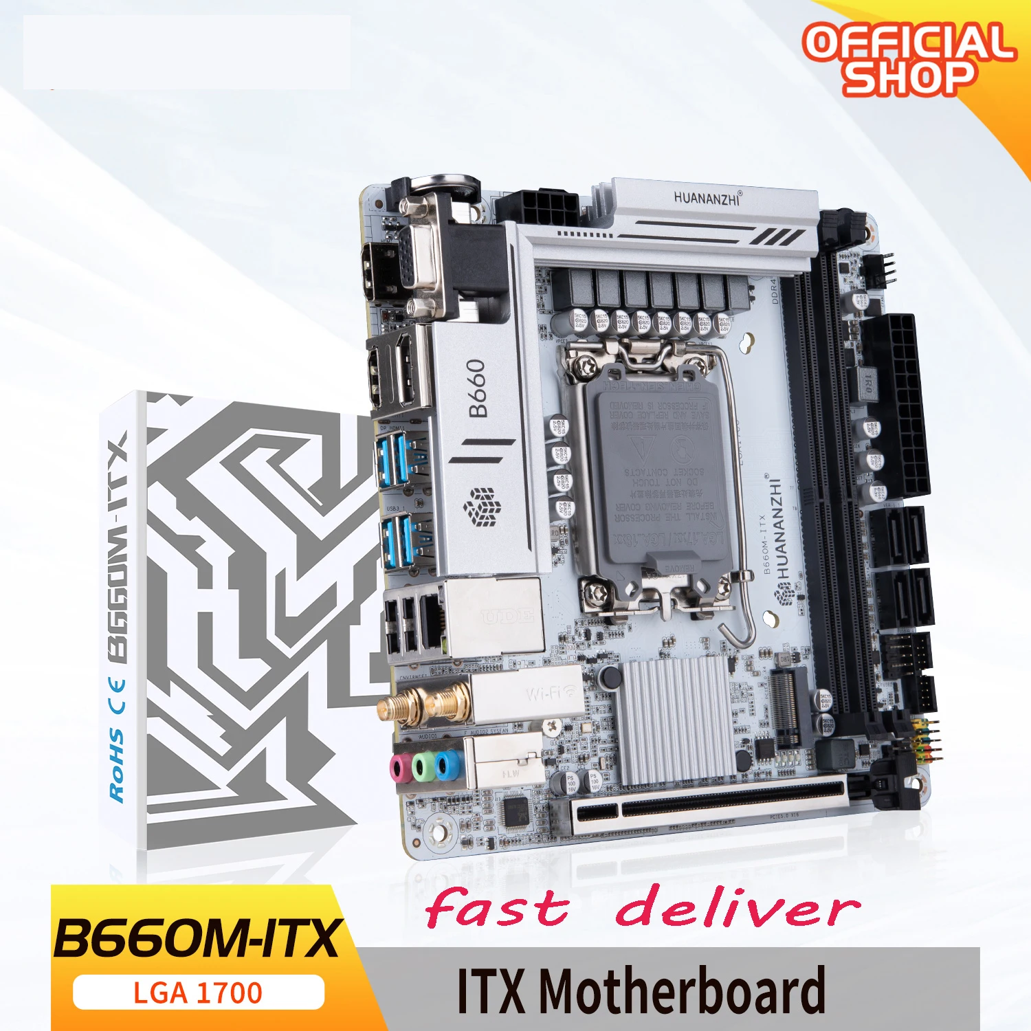 

2023 B660M ITX DDR4 Motherboard Support 12 13 Gen（ Intel LGA 1700 CPU 12100F 12400F 12490F 12600F 12700F 13600F）
