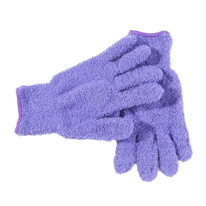 Practical 1Pair Cleaning Gloves Microfiber Coral Fleece Car Grooming Solid Five Finger Dust Removal Housework Absorbent Car Cleaning Gloves Microfiber Car Mitt Microfiber Cleaning Gloves Microfiber Washing Gloves Microfiber Gloves