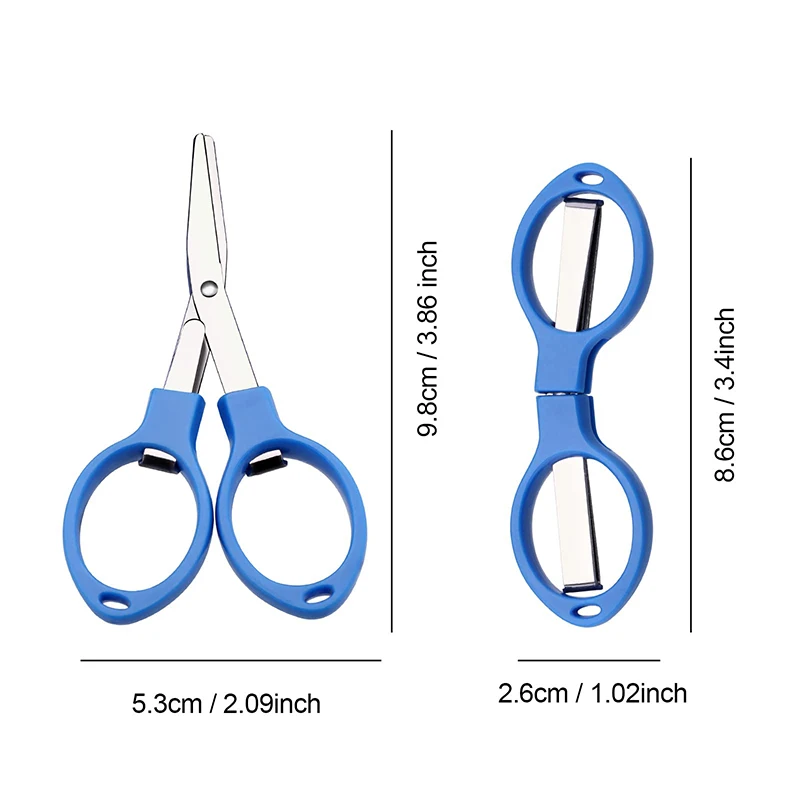 60Pcs Stainless Steel Scissors Anti-Rust Folding Scissors Glasses-Shaped Mini Shear for Home and Travel Use