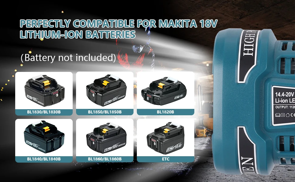 1120 Lumen Flashlight Intended for Makita 18V Lxt Li-Ion Battery 12W Spotlight w