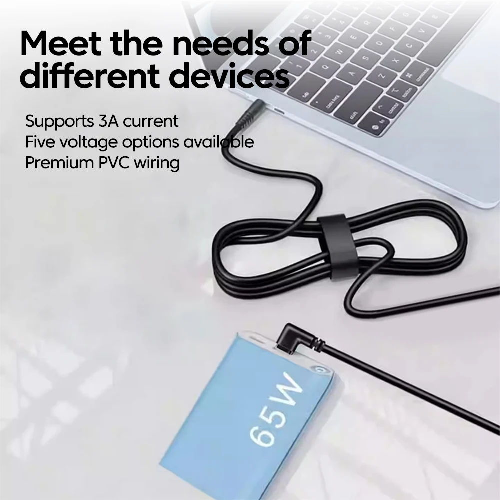 타입 C to DC 전원 부스트 케이블 5V/9V/12V/15V/20V 부스트 라인 USB C to 5.5mm DC 잭 어댑터 고속 충전 와이파이 공유기용