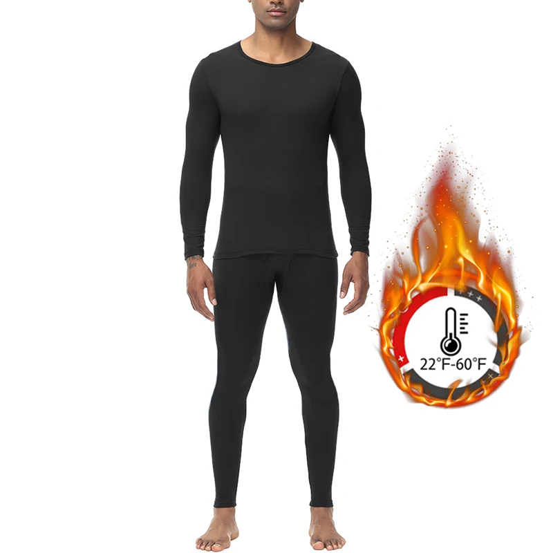 Long Johns Thermal Underwear Set for Men for Cold Weather Warm Base Layer Shirt Top Bottom Long Sleeves Undershirts Underpants
