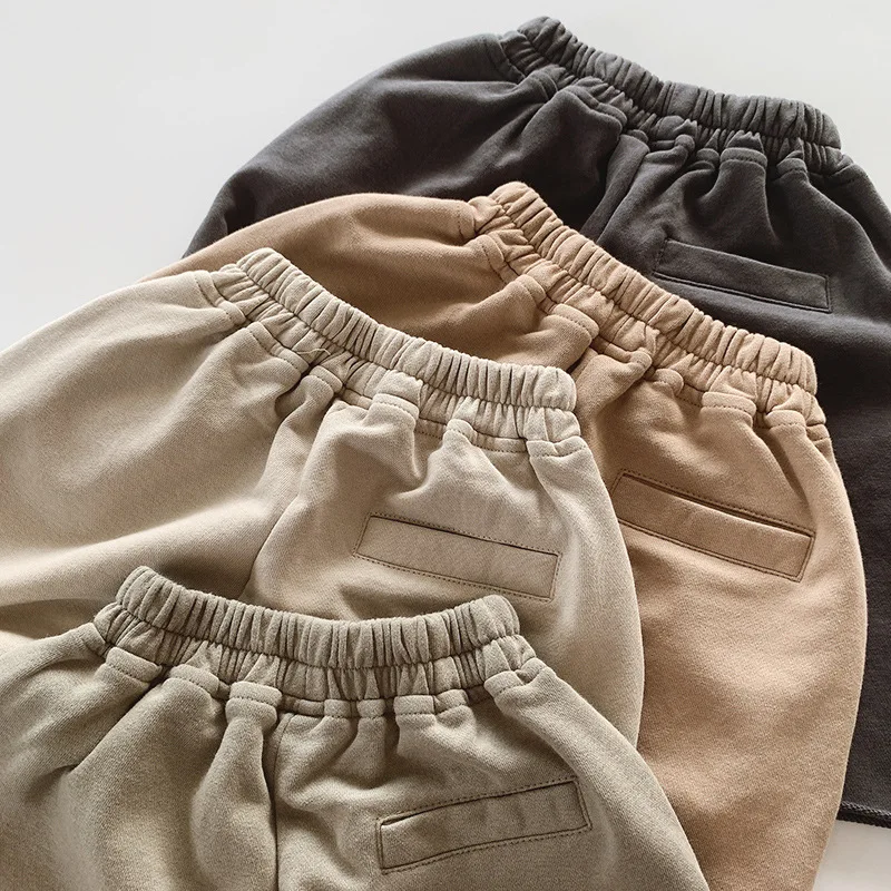 Kids Shorts Summer Kid Girl Boys Cotton Straight Wide Leg Short Pants Smooth Fashion Solid Comfortable