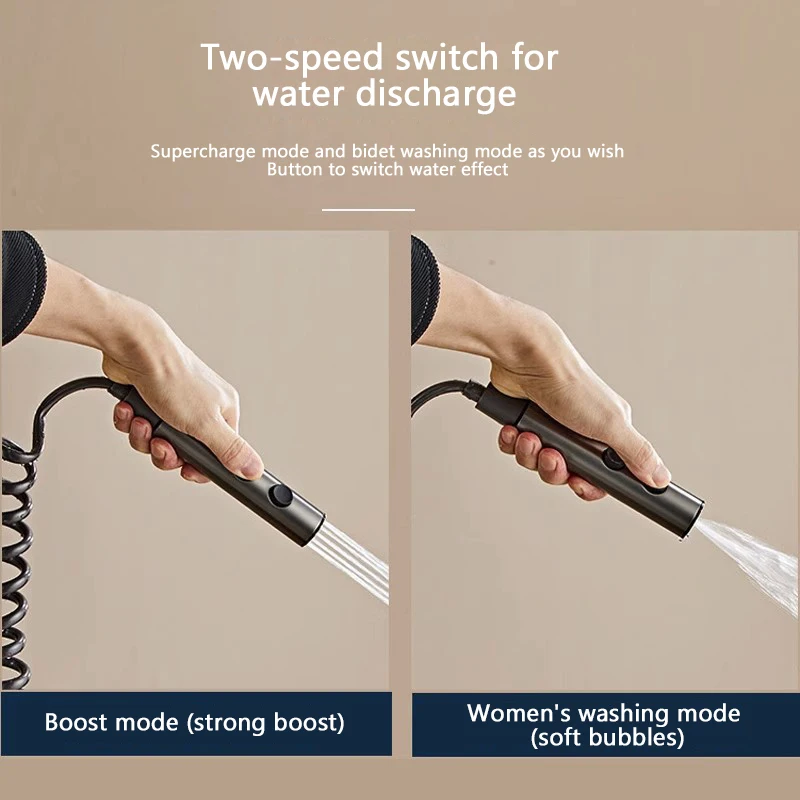 Toilet Spray Gun Set  Two Modes for Bathroom Cleaning Feminine Cleansing Bidets Stainless Steel Handheld Spray Gun Accessories 3