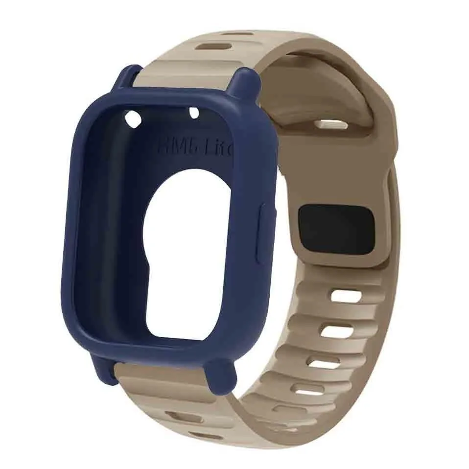 Silicone Strap & Bumper Cover for Smartwatch - Sporty Replacement Wristband Protector