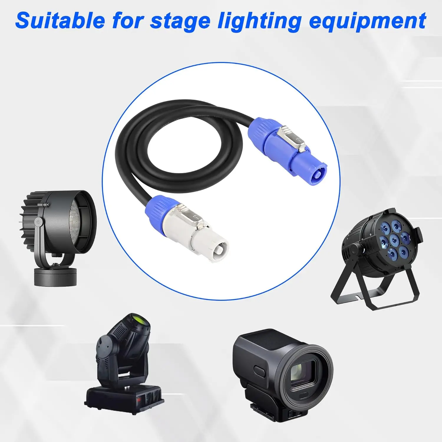 Moving Head Light Power Cable 1M 2M 3M AC for Beam Moving Head Light Beam 5R/7R Moving Head Light Extension Powercon