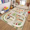 Thickened Flannel Carpet Living Room Children's Bedroom Decoration Floor Rug Cartoon Road Play Mat Soft Tatami Carpets Non-slip 1