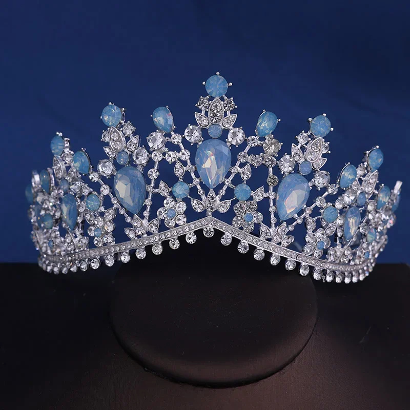 Barocke Kristall Tiaras und Krone Strass Prom Diadem Stirnband Braut Hochzeit Haarschmuck Schmuck Krone Tiara für Frauen – Detail 7