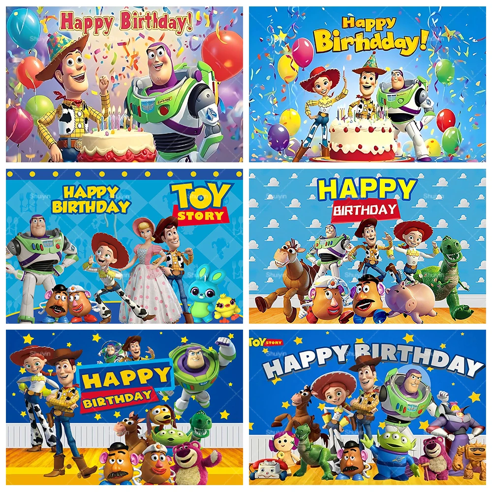 Toy Story Buzz Lightyear Woody Backdrop Boys Kids Birthday Party