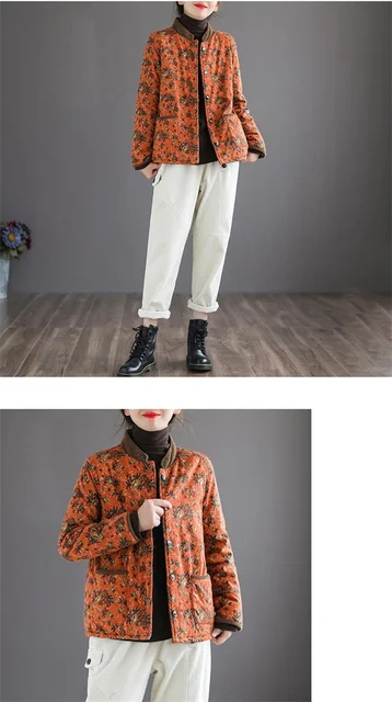 Vestes Ethniques Femme Manteau Matelassé Femme Style Ethnique