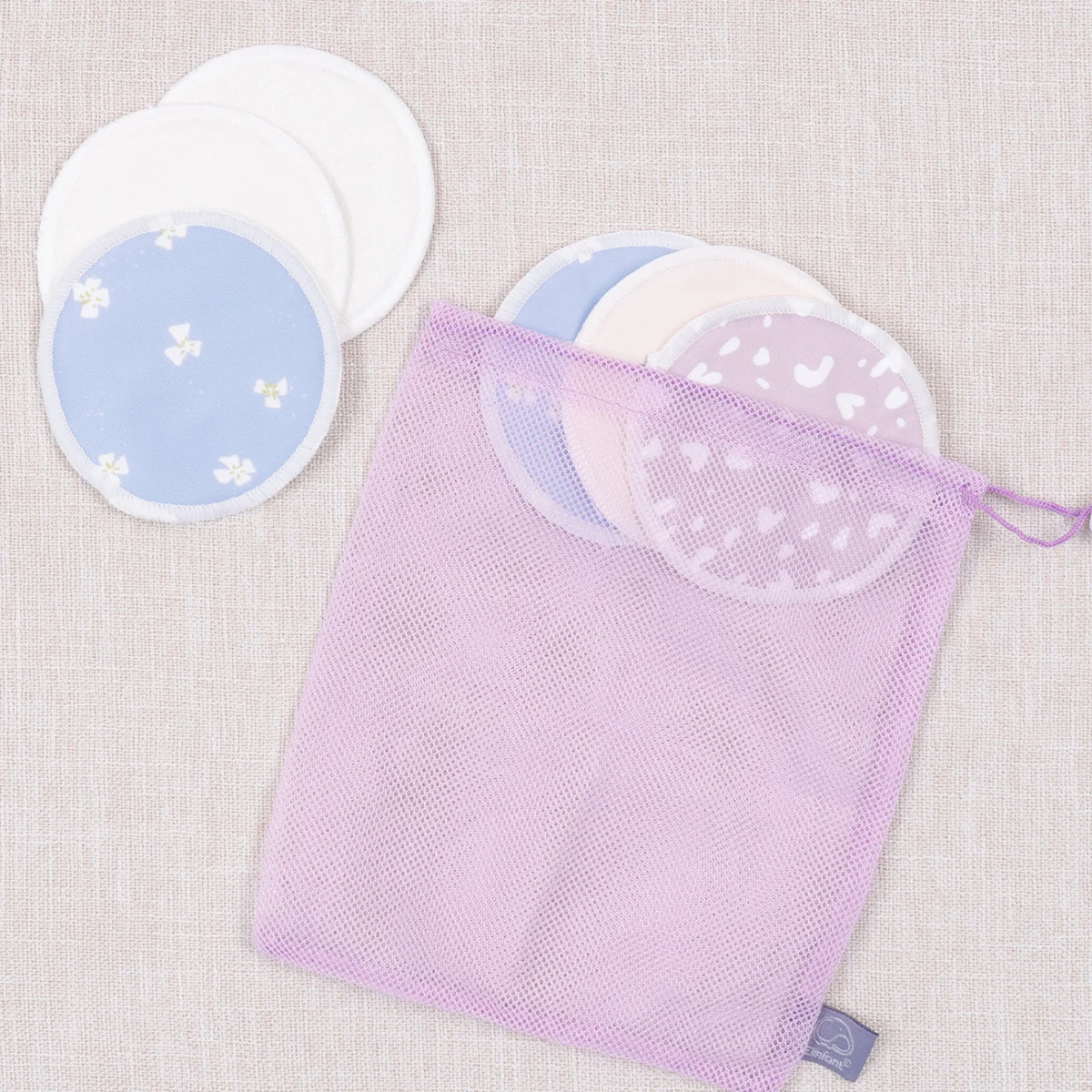 Breast Pads 6 Pcs/Set Waterproof 10cm Bamboo Breastfeeding Pad Reusable Nursing Pads With Laundry Bag