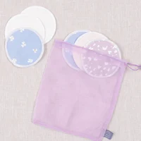 6 Pcs/Set Waterproof 10cm Bamboo Breastfeeding Pad Reusable Nursing Pads With Laundry Bag 1