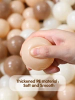 5.5CM 100pcs Soft Ball Pit Balls Crush Proof Plastic Balls With Reusable Net Bag for Kids Coffee Beige Cream Brown Mix Colours 2