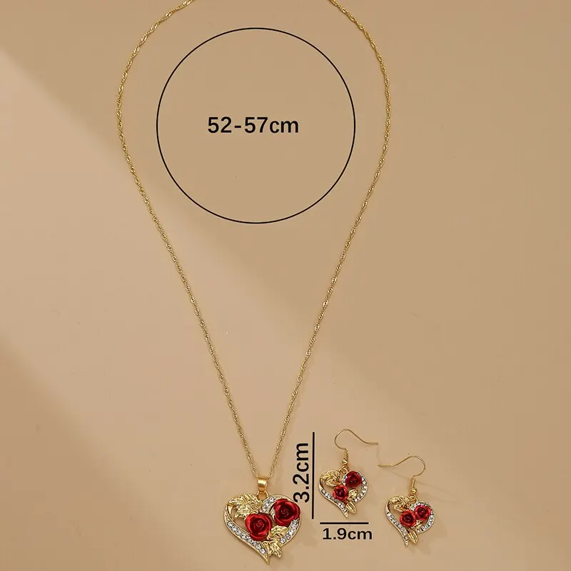 S1f479585006e43409dbfff72d9783399M Creative Love Rose Heart Pendant Necklace For Women Exquisite Zircon Forever Necklace Romantic Valentines Day Jewelry Mallzona