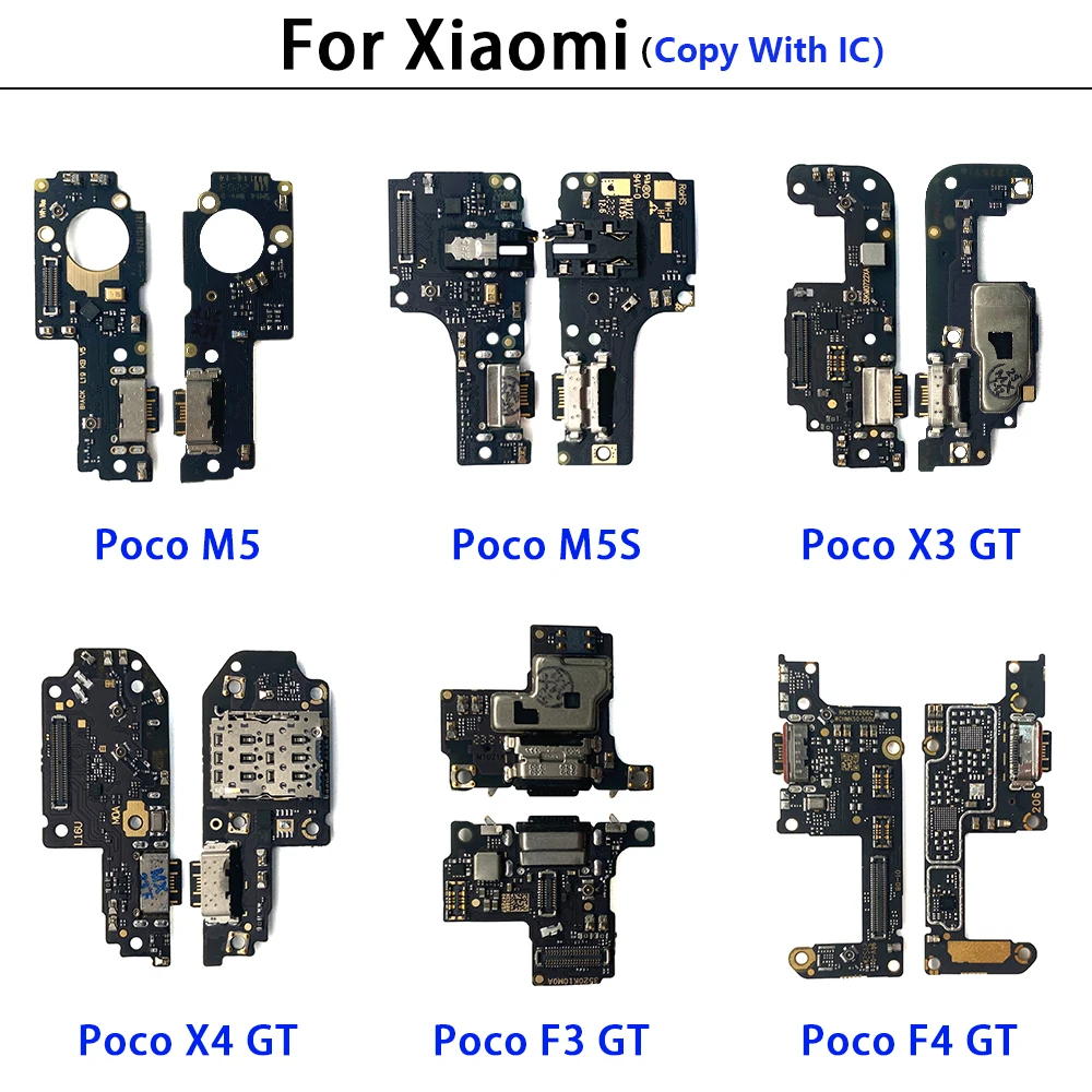 

10 Pcs USB Charging Connector Port Dock Charge Flex Cable For Xiaomi Poco F3 F4 X3 X4 GT M5 M5S Charging Port Connector