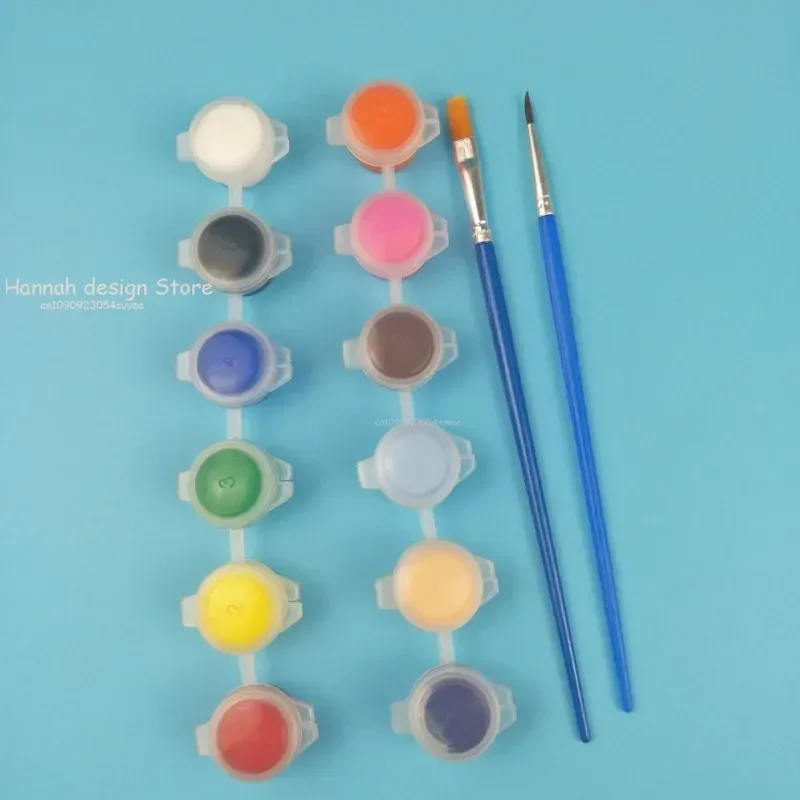 12 Colors DIY Graffiti Pigment Acrylic Paints With 2 Brushs For Oil Painting Paint Painting Art Supplies Set Acrylic Paint Set