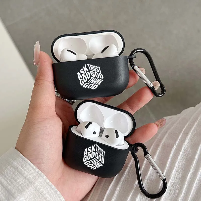 Black Christian Quote AirPods Case for Men and Women