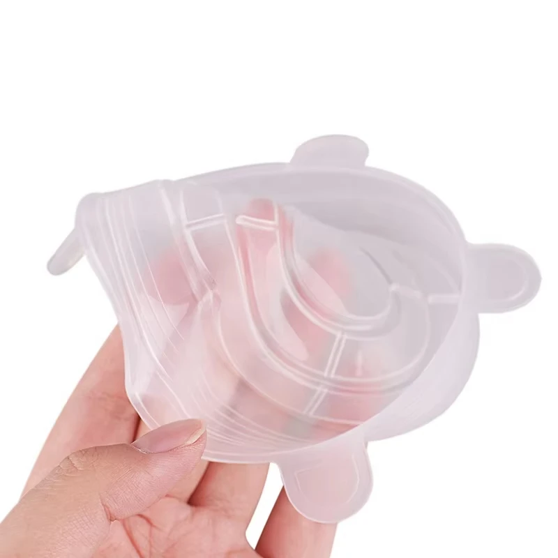 Silicone Fresh-keeping Lids 6Pcs Stretch Bowl Covers Dust-proof Smiley Sealing Covers food cover fresh keeping cover preservation cover bowl cover